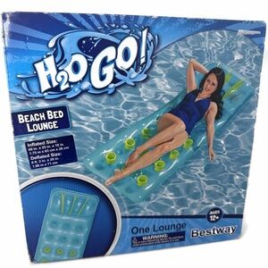 H2O GO! Inflatable Beach Bed Lounge with Built In Pillow